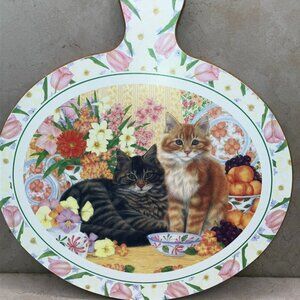 Vintage Cloverleaf Melamine Cats Cutting Board  UK Anne Mortimer Artist